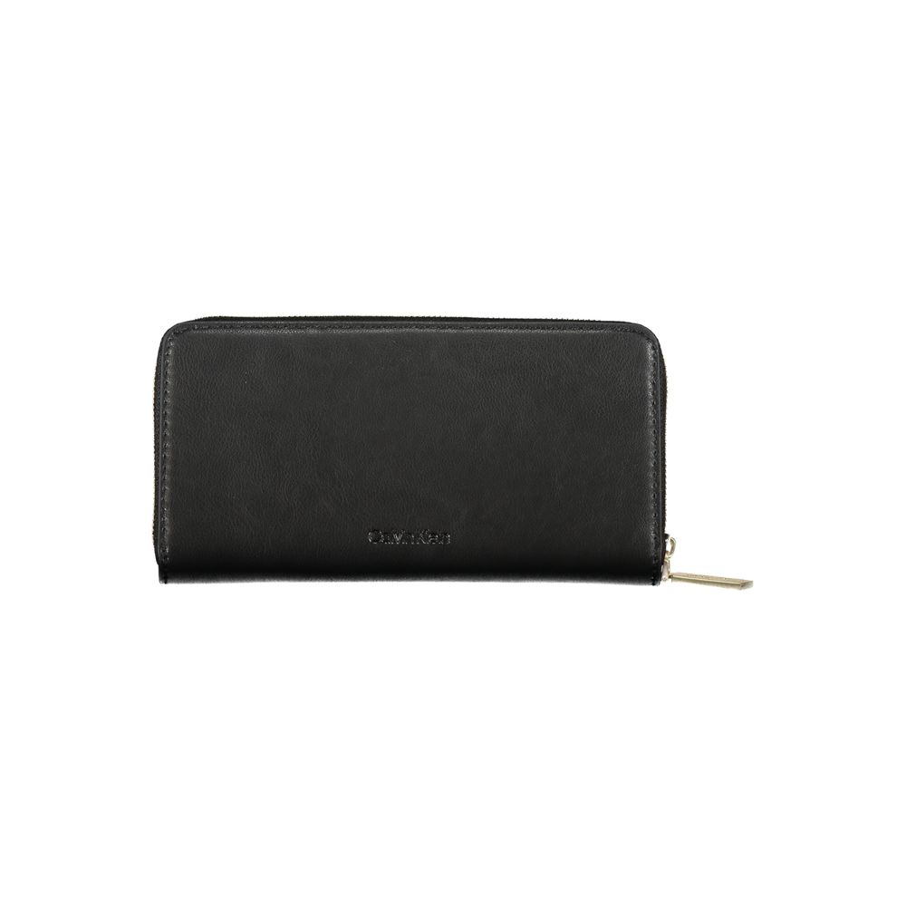 Calvin Klein Elegant Black Faux Leather Multi-Compartment Wallet