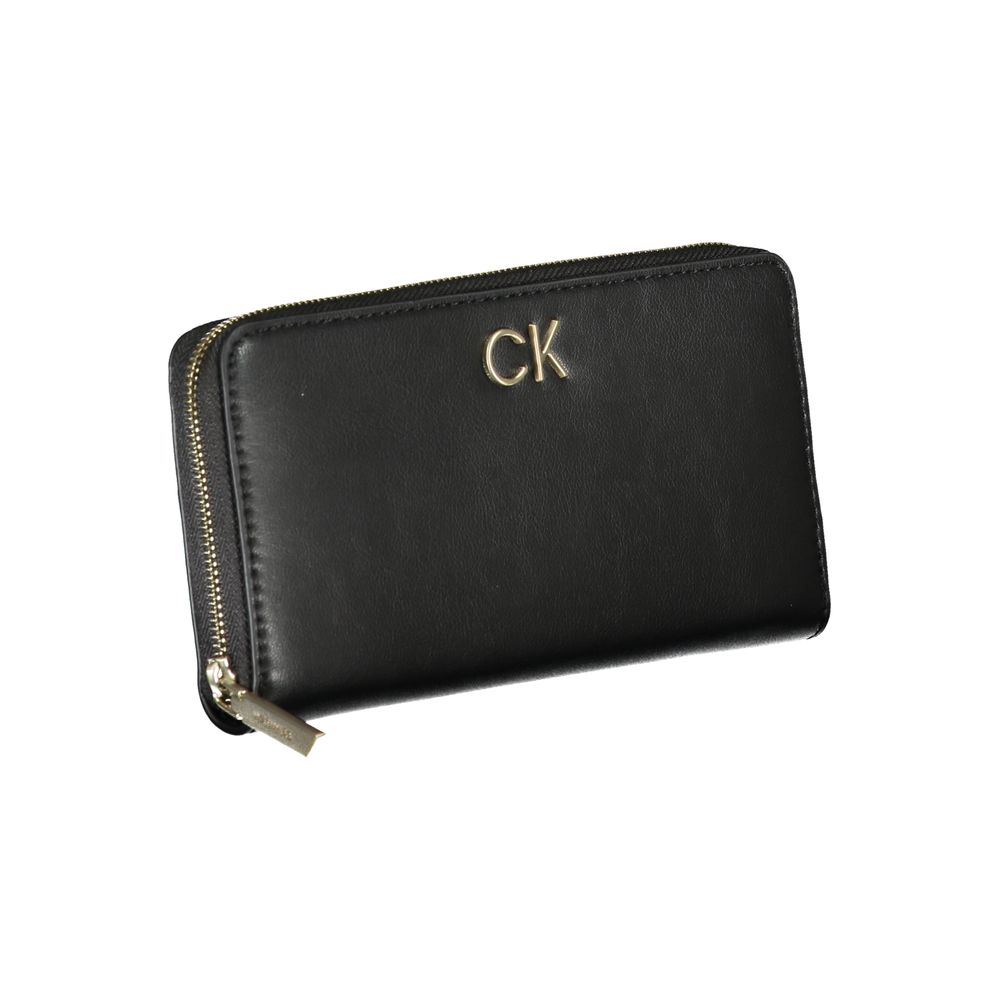 Calvin Klein Elegant Black Faux Leather Multi-Compartment Wallet