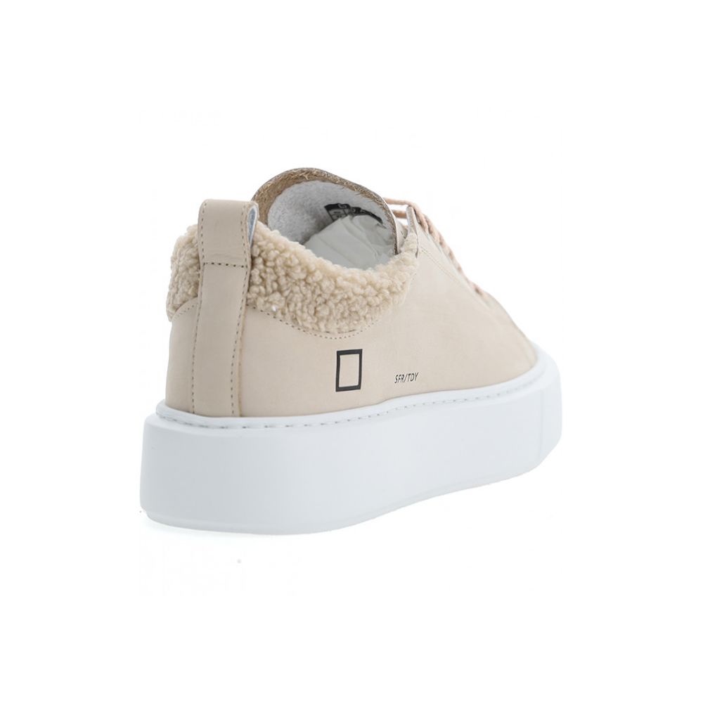 D.A.T.E Beige Leather Sneaker - Elevate Your Style