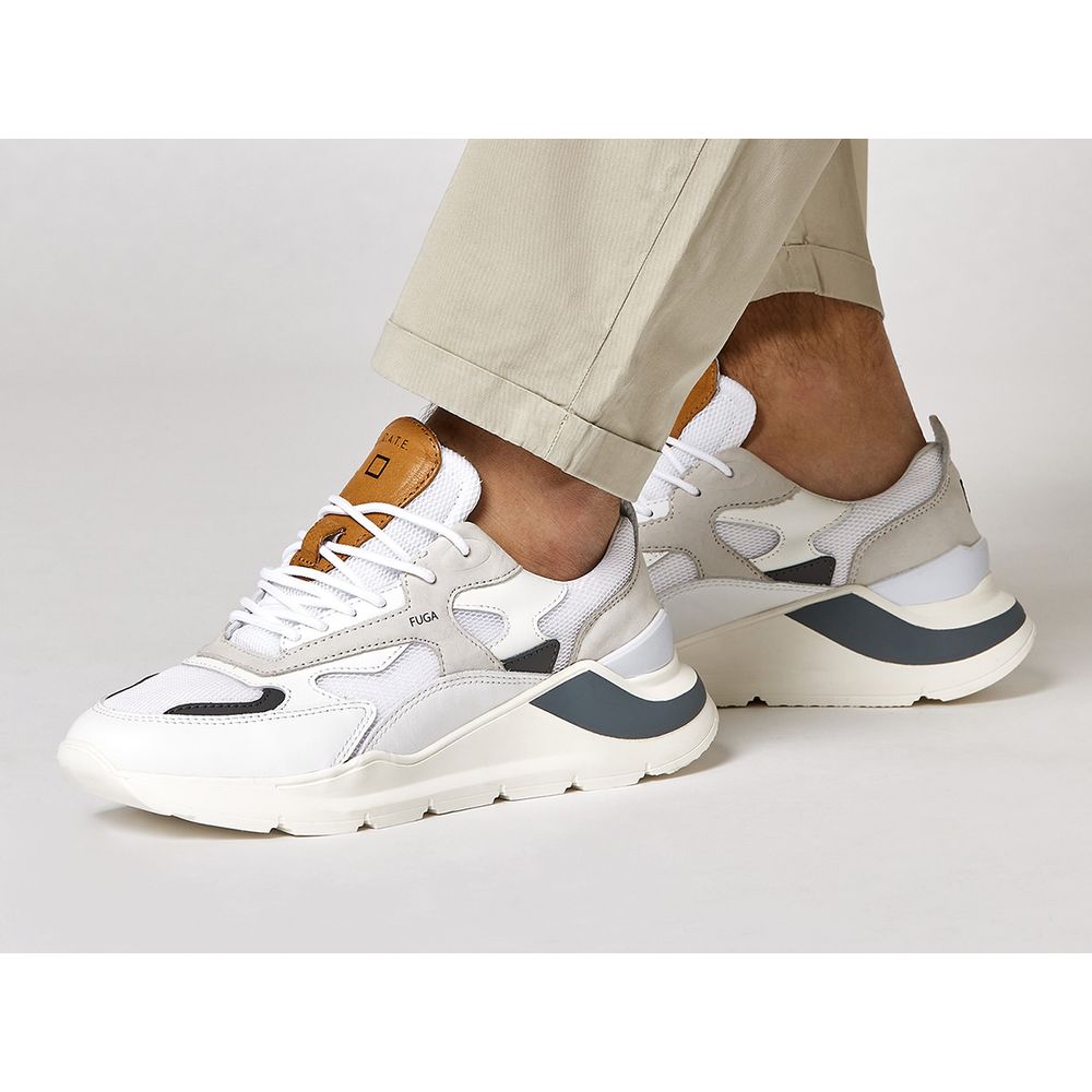 D.A.T.E White Leather Sneaker - Chic and Contemporary Footwear