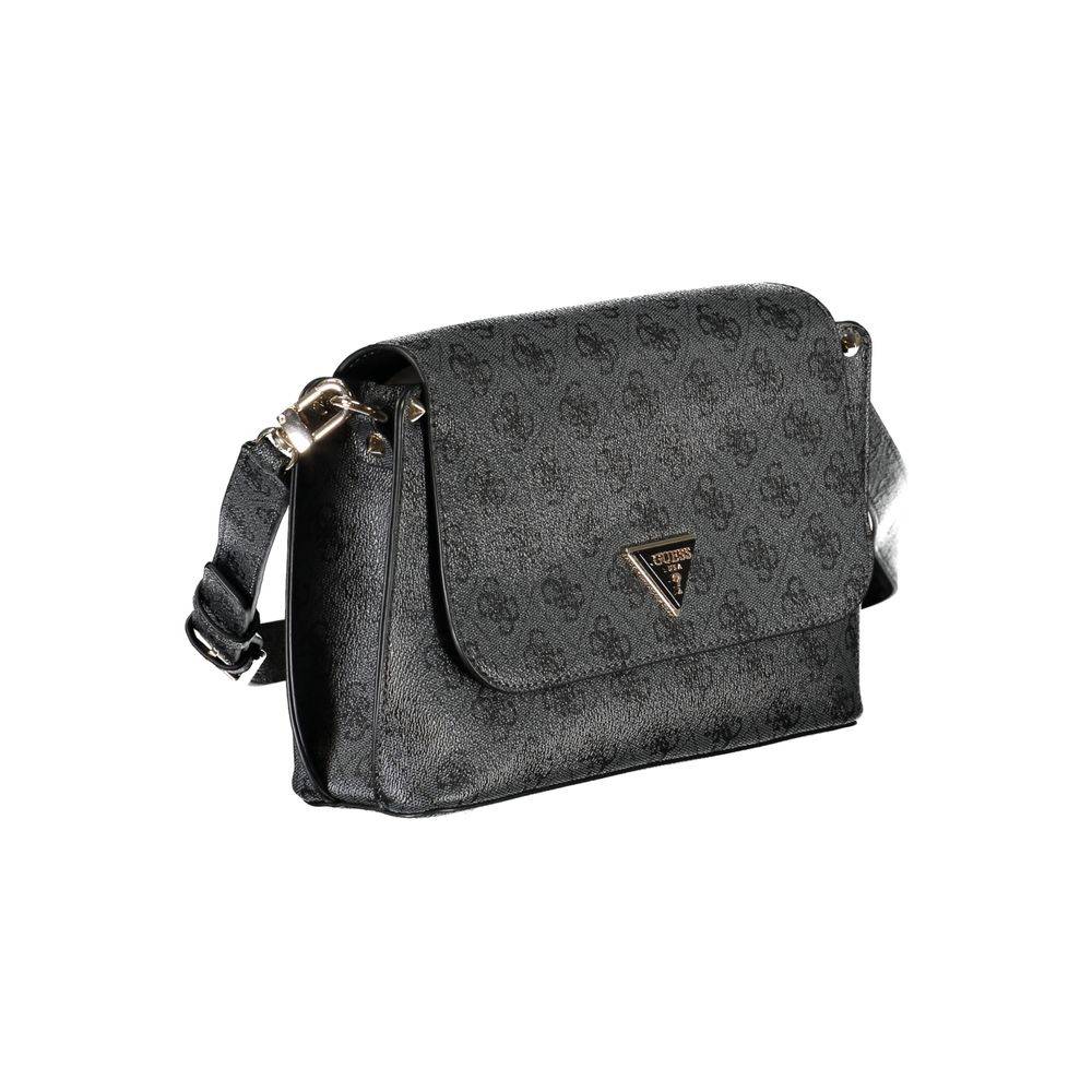 Guess Jeans Black Meridian Handbag – Faux Leather, Stylish Design