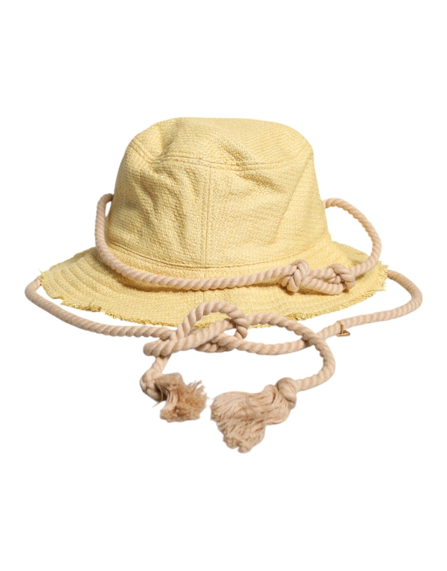 Dolce & Gabbana Yellow Cotton Wide Brim Bucket Cap