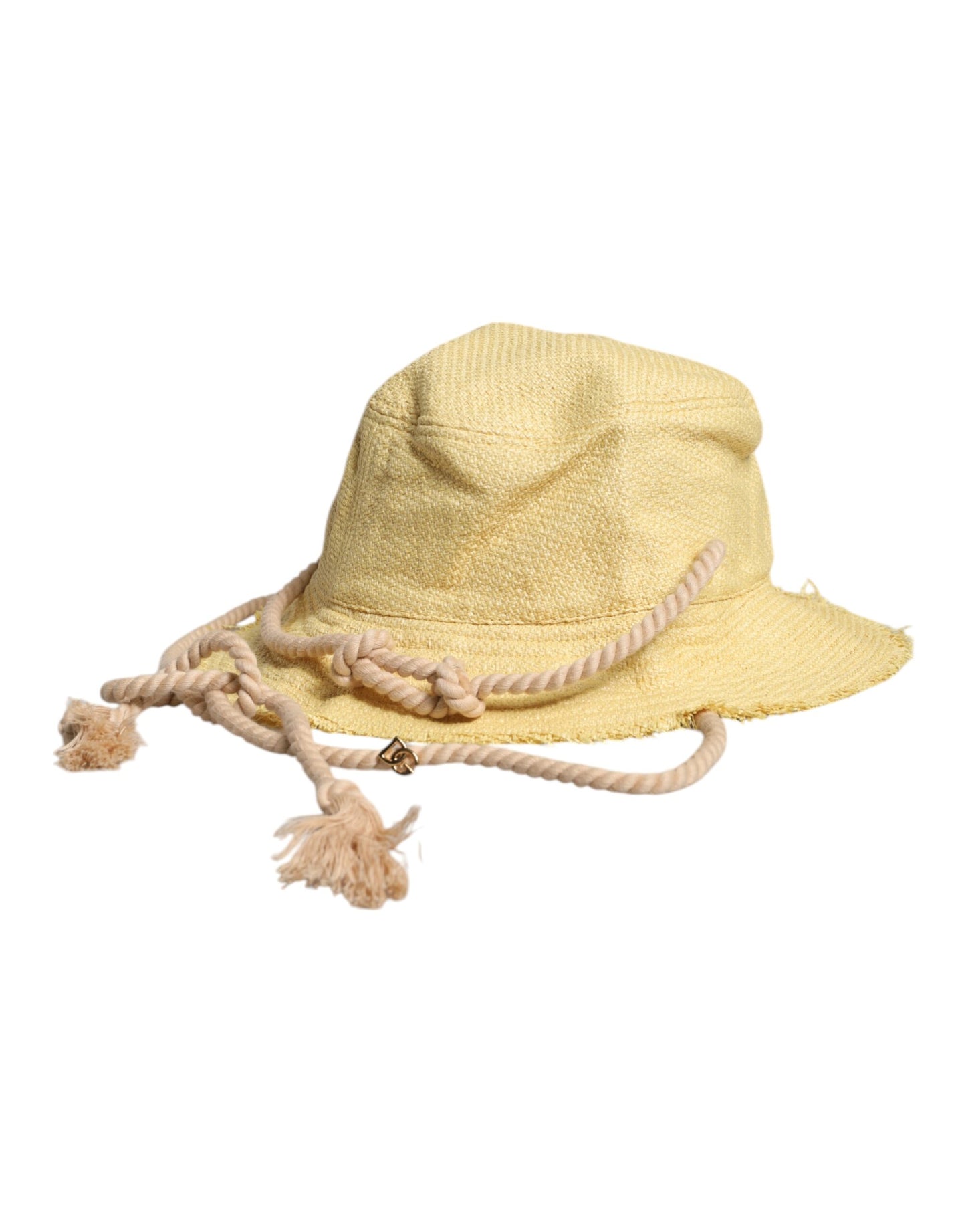 Dolce & Gabbana Yellow Cotton Wide Brim Bucket Cap