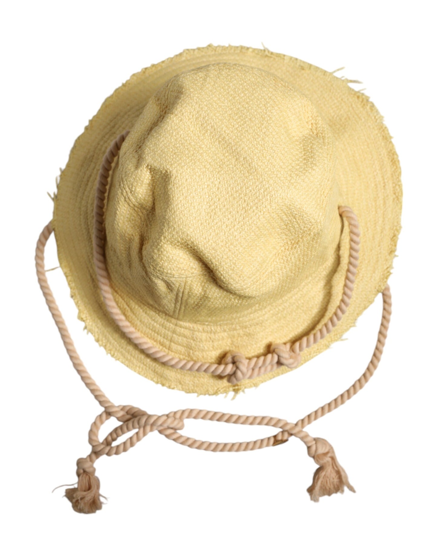 Dolce & Gabbana Yellow Cotton Wide Brim Bucket Cap