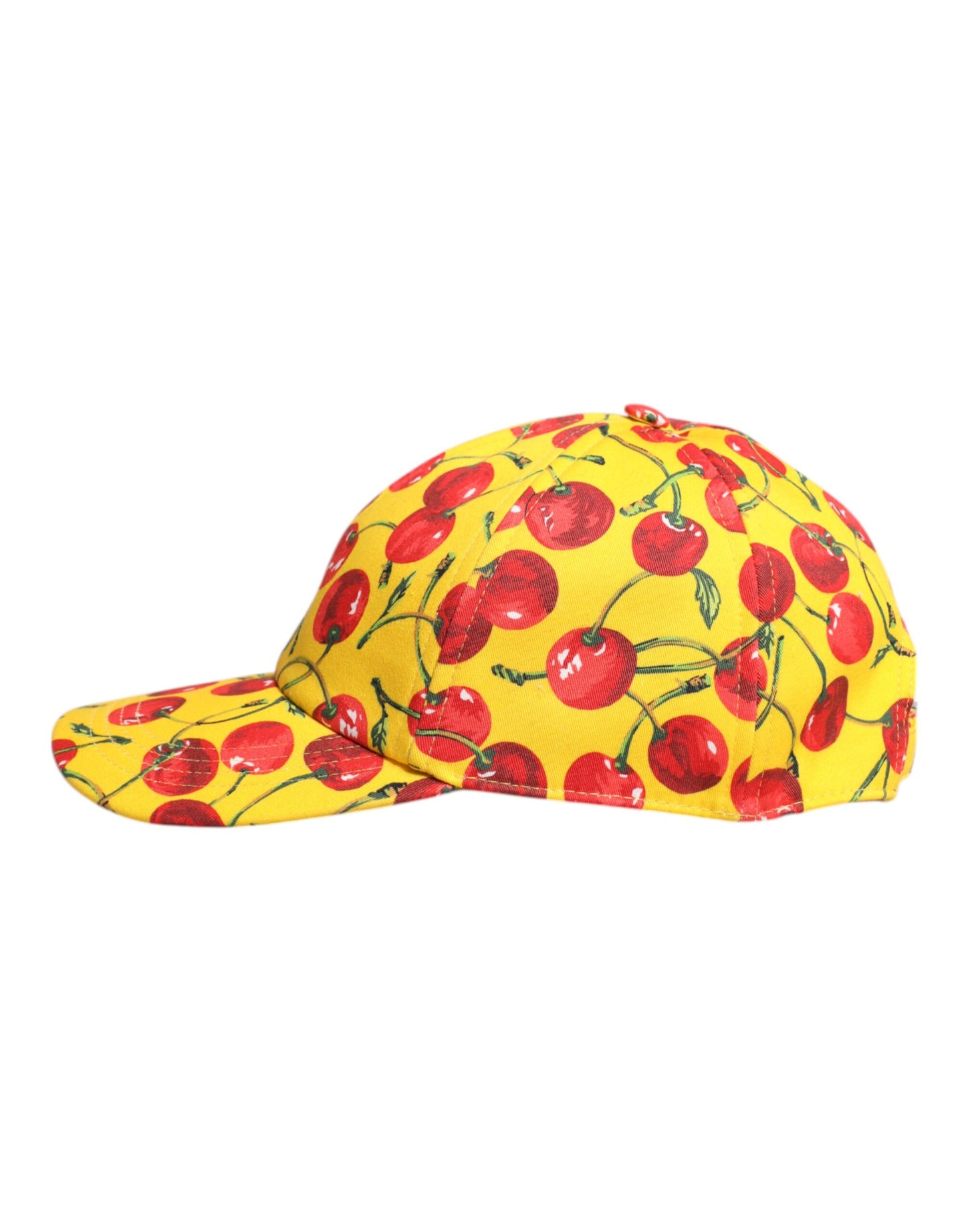 Dolce & Gabbana Yellow Cotton Cherry Printed Baseball Cap