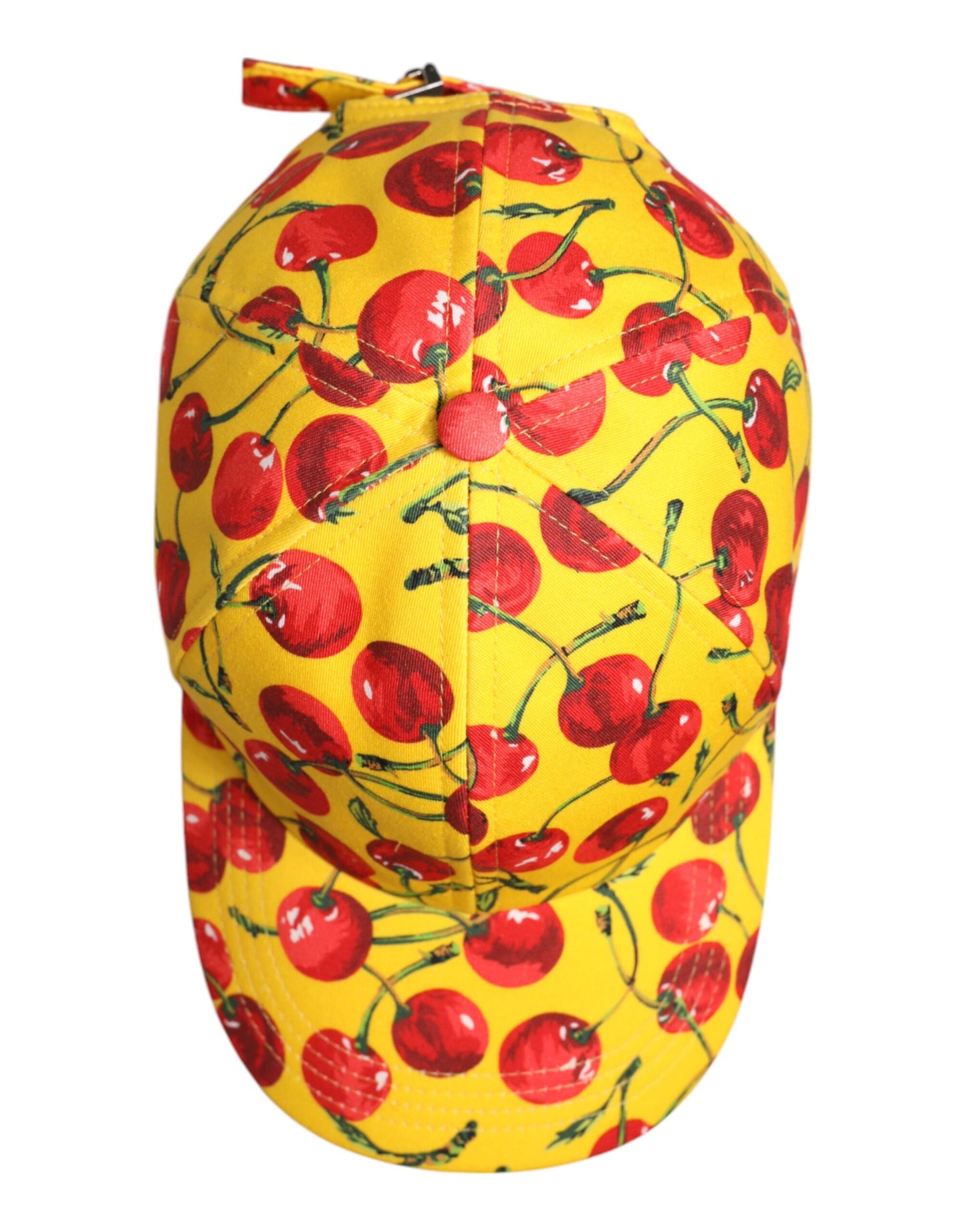 Dolce & Gabbana Yellow Cotton Cherry Printed Baseball Cap