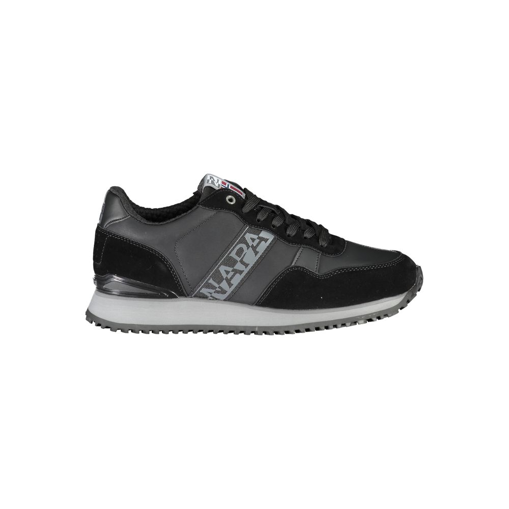 Napapijri Sporty Black Contrast Lace Sneakers for Men