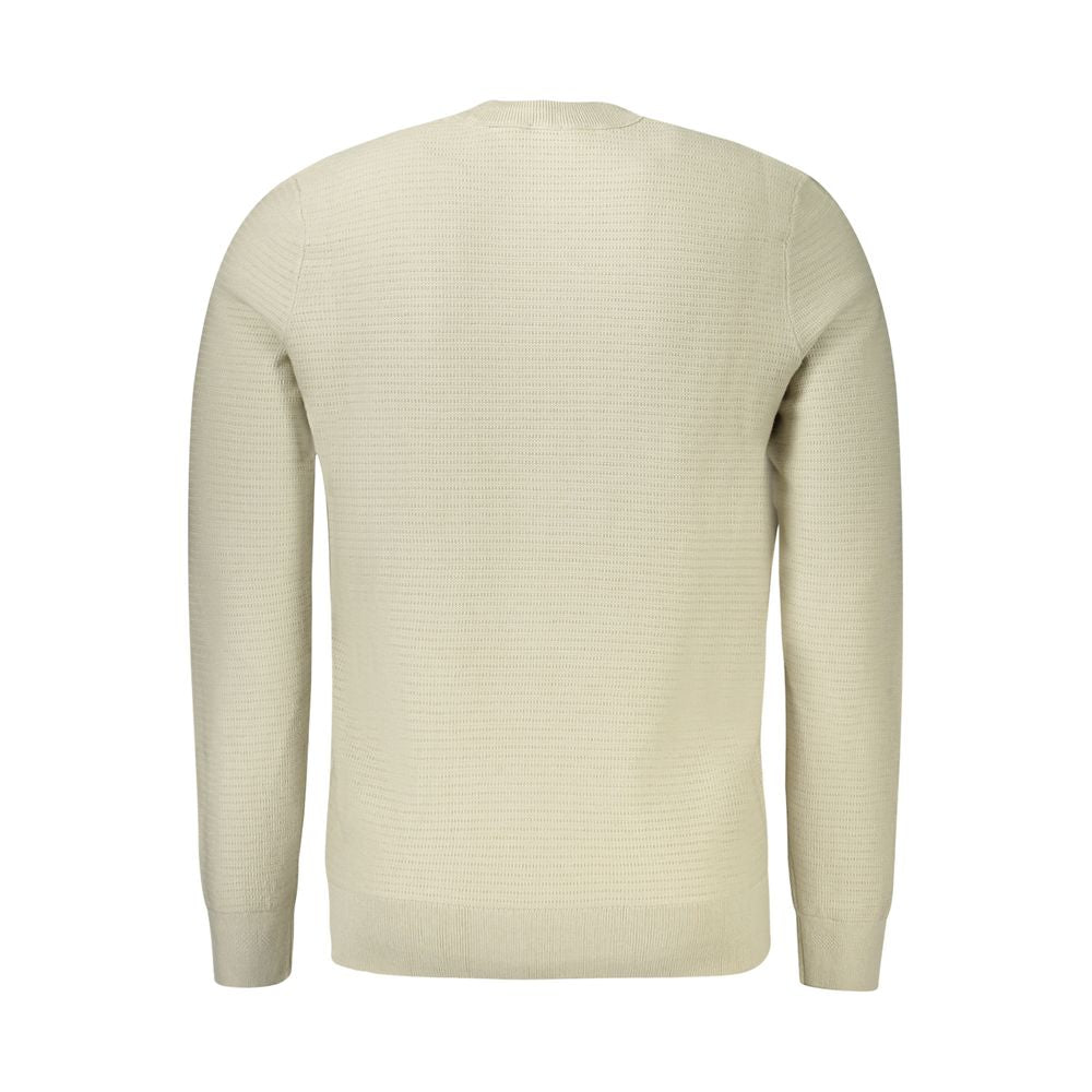 Hugo Boss Beige Cotton Men Sweater - Effortless Sophistication