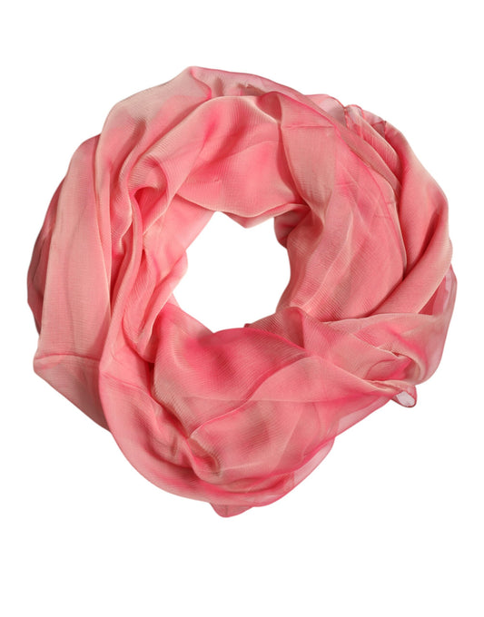 Dolce & Gabbana Pink Silk Wrap Shawl Scarf: Luxurious Elegance