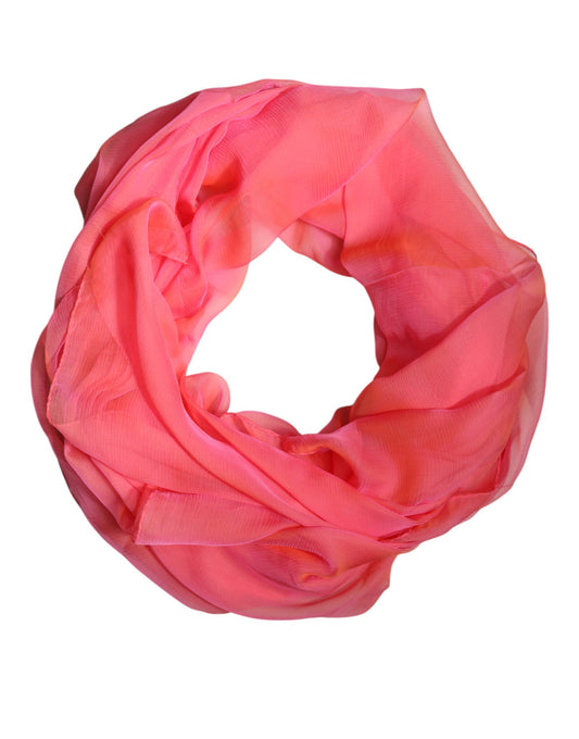 Dolce & Gabbana Pink Silk Wrap Shawl Scarf
