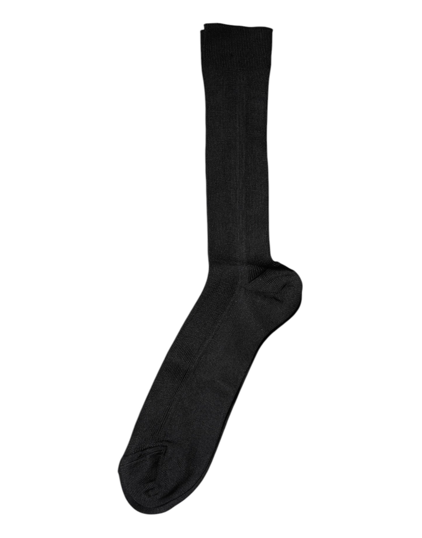 Dolce & Gabbana Black Cotton DG Logo Mid Calf Men's Socks