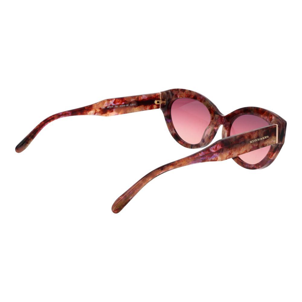 Scotch & Soda Women’s Multicolor Cat Eye Sunglasses with Rose Gradient Lenses, 55mm
