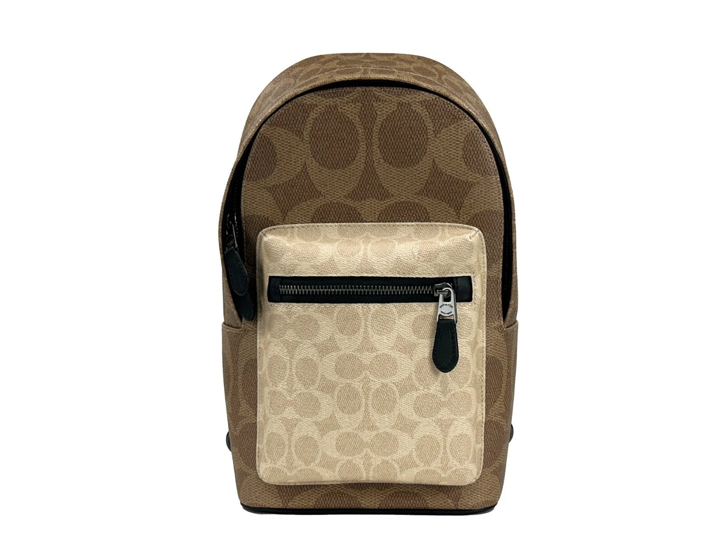 COACH West Color Block Leather Sling Pack Backpack Bag - Sand