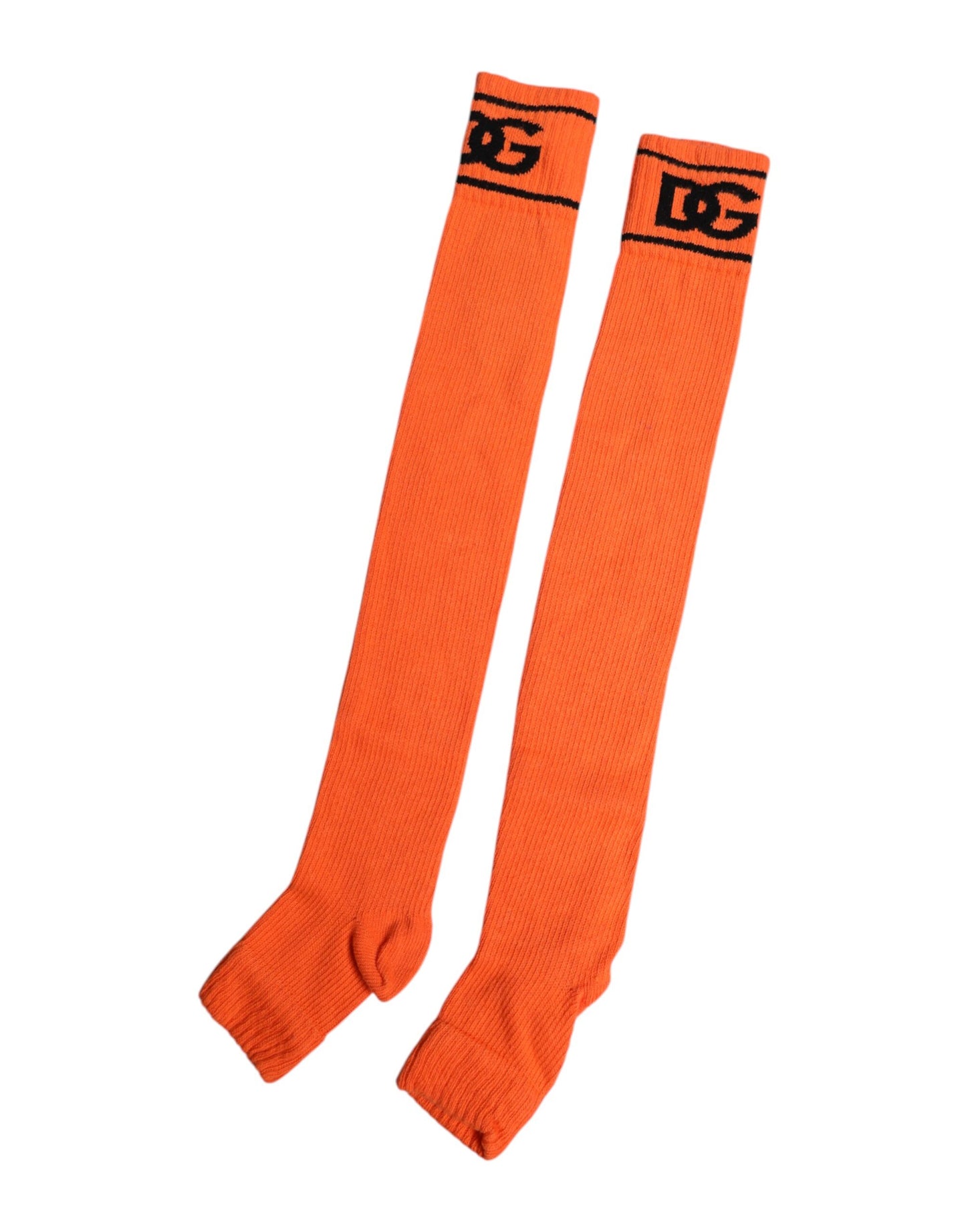 Dolce & Gabbana Orange DG Logo Print Open Toe Socks