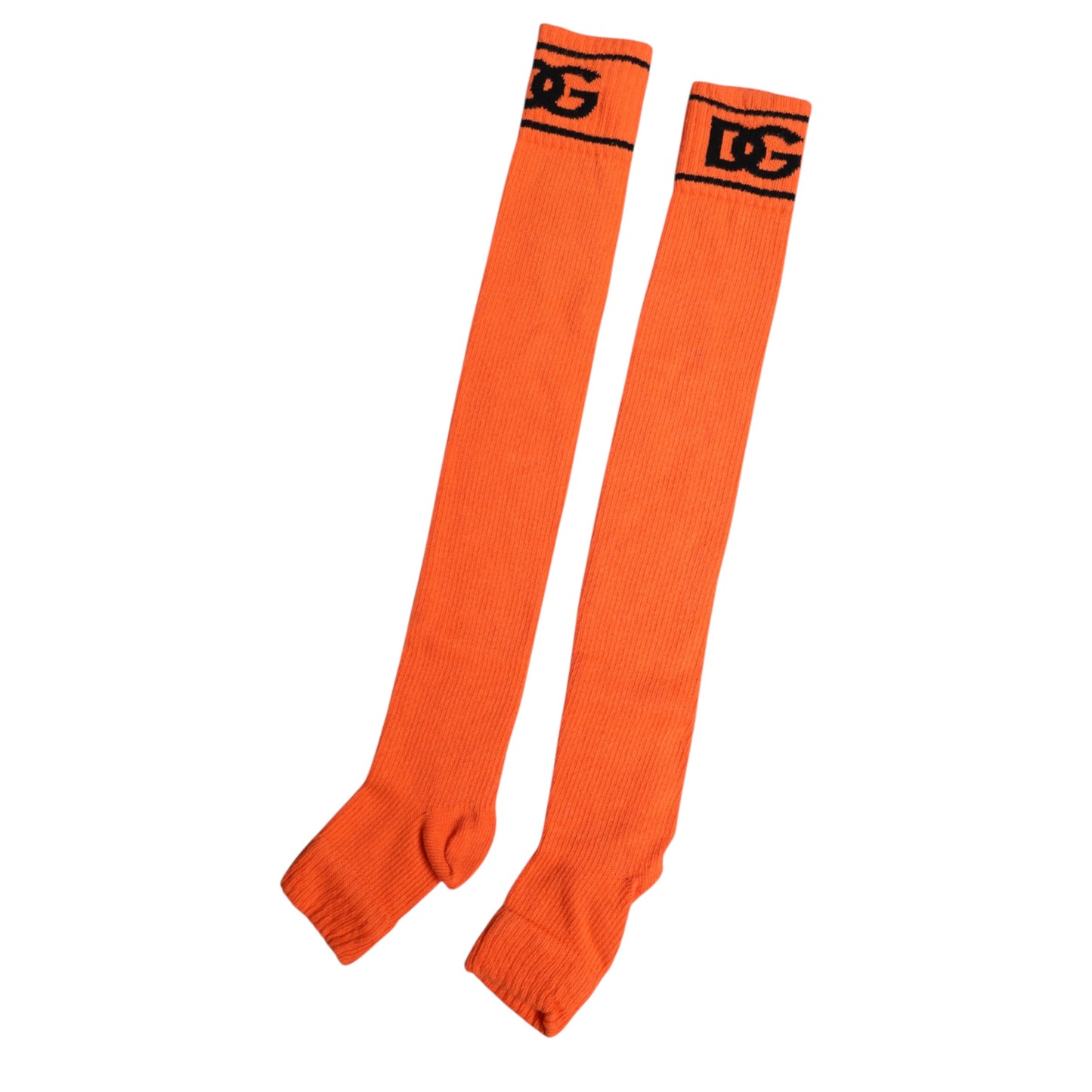Dolce & Gabbana Orange DG Logo Print Open Toe Socks