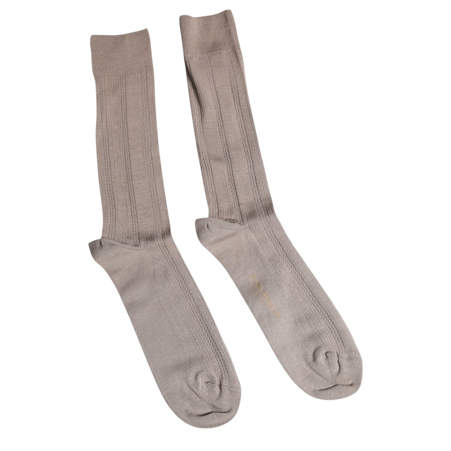 Dolce & Gabbana Brown Cotton Stretch Over Calf Socks