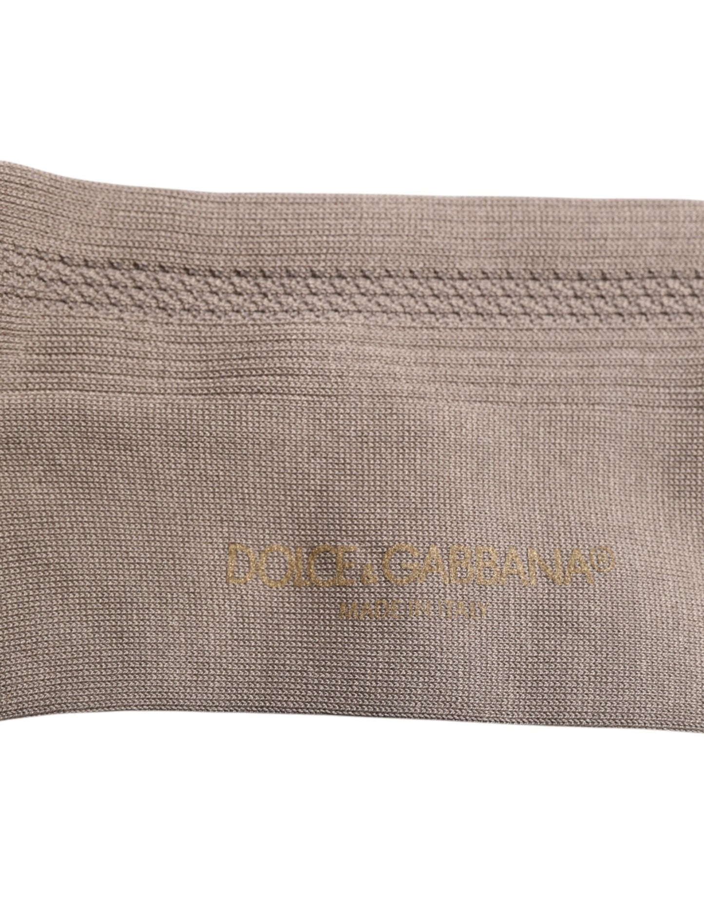 Dolce & Gabbana Brown Cotton Stretch Over Calf Socks