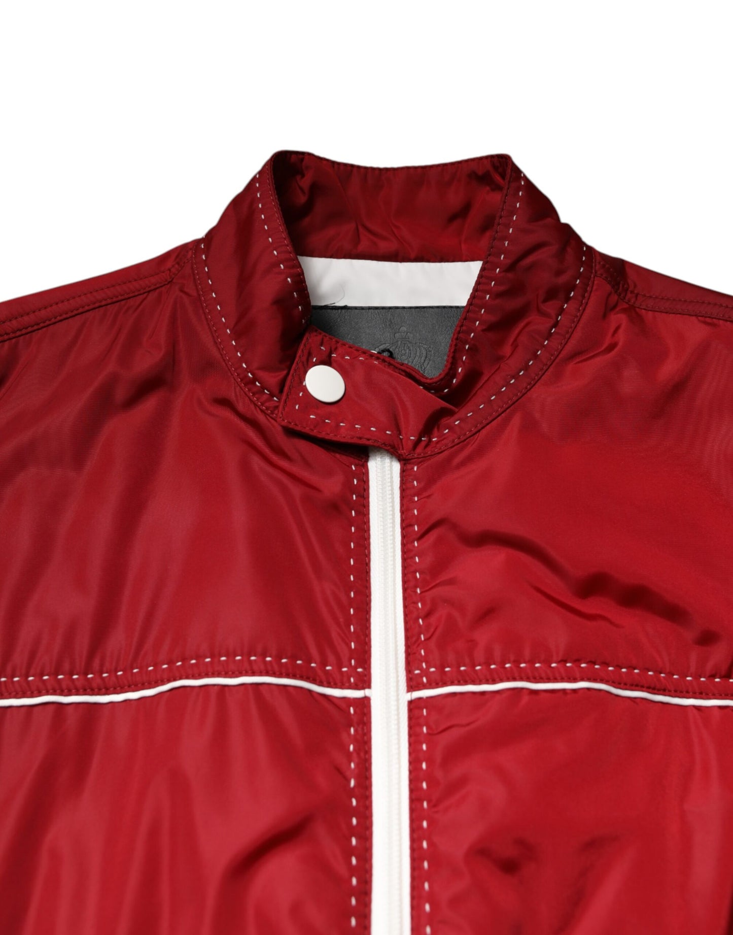 Dolce & Gabbana Red Nylon Full Zip Bomber Jacket for Men