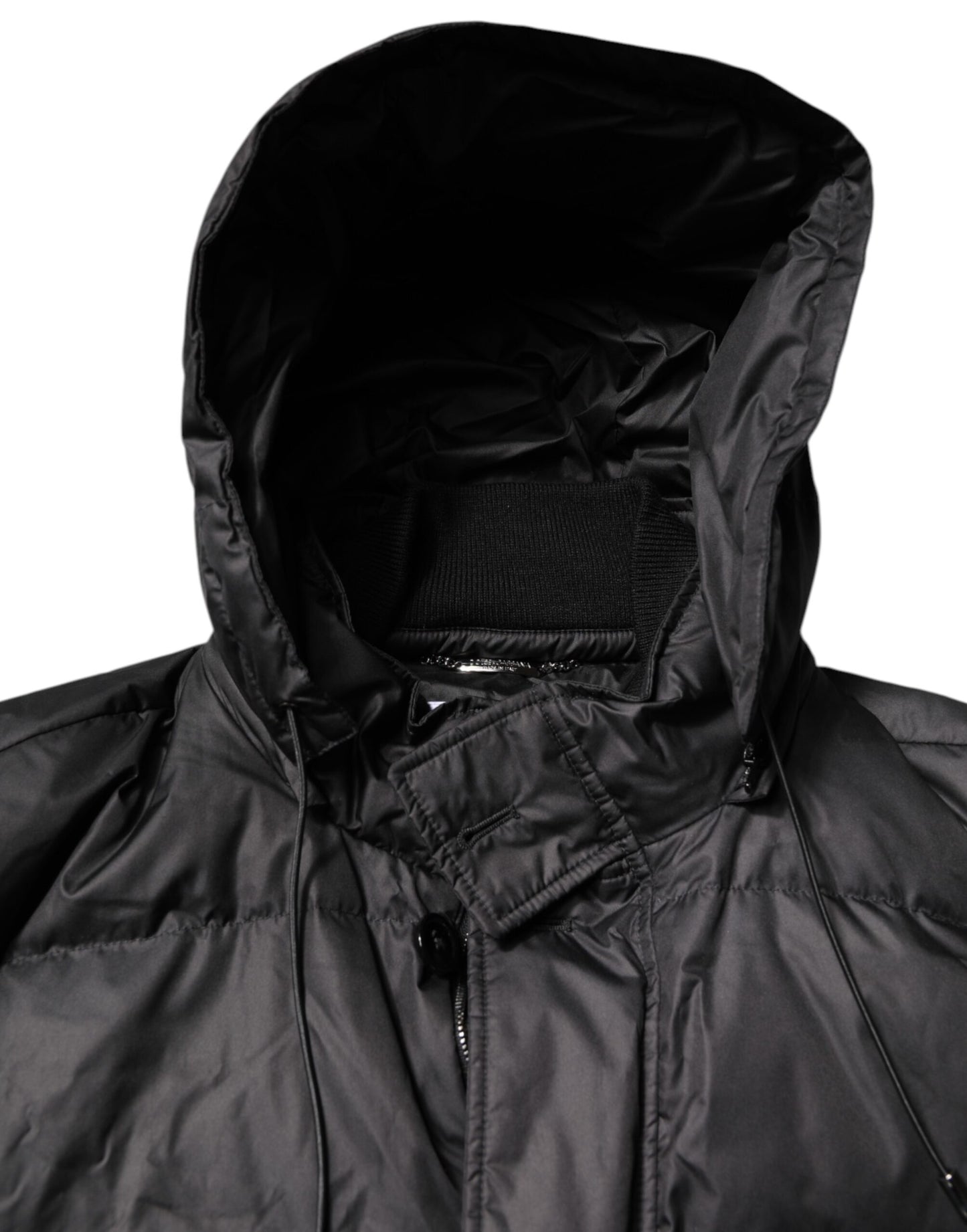 Dolce & Gabbana Black Hooded Parka Coat – Elevated Winter Essential