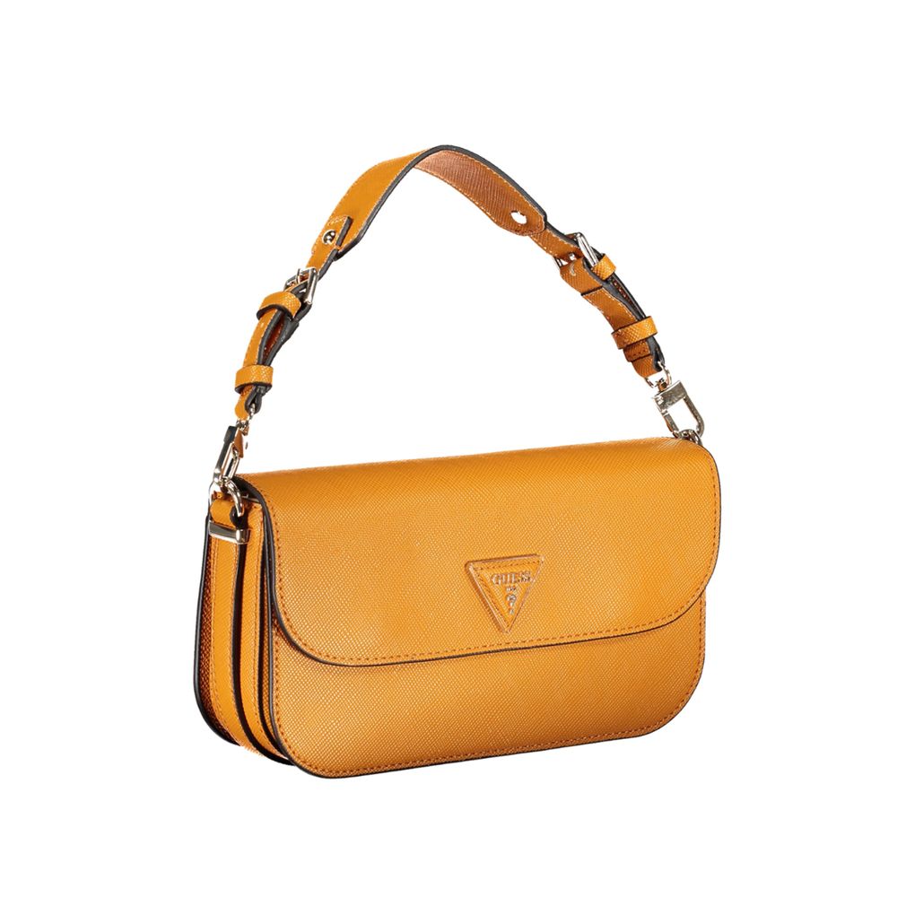 Guess Jeans Orange Brynlee Handbag – Faux Leather, Stylish Multi-Compartment Design