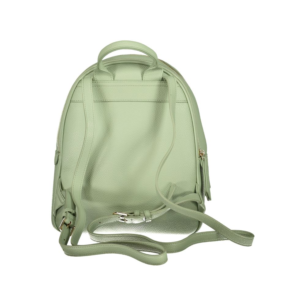 Mario Valentino Green Faux Leather Backpack with Elegant Detailing