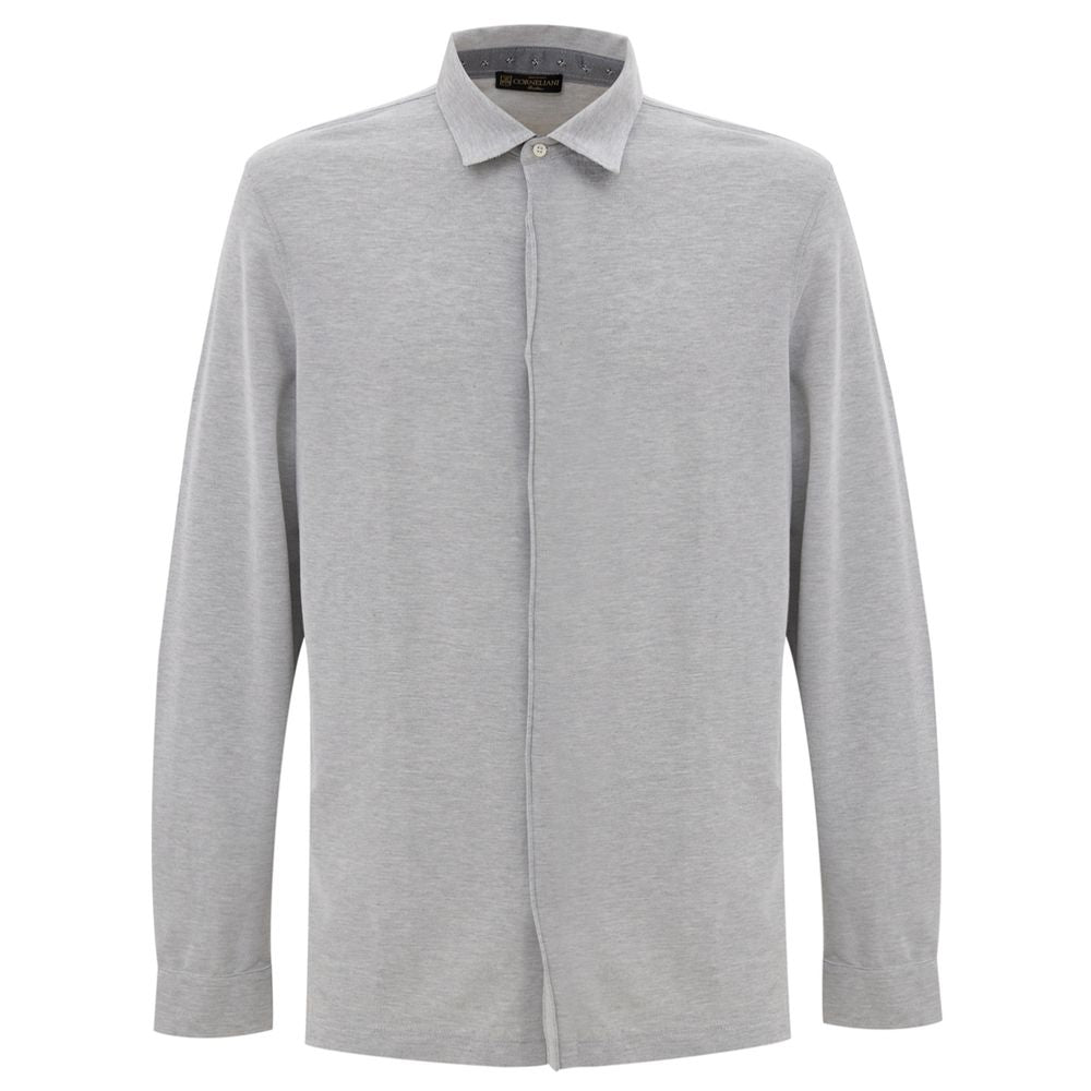 Corneliani Gray Cotton Shirt - Classic Elegance from Italy