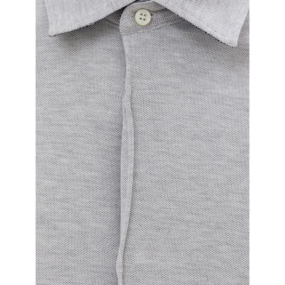 Corneliani Gray Cotton Shirt - Classic Elegance from Italy