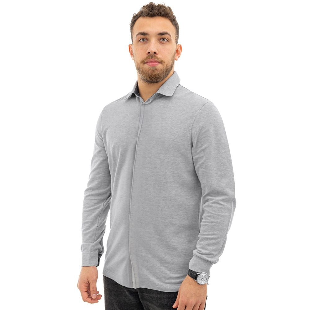 Corneliani Gray Cotton Shirt - Classic Elegance from Italy