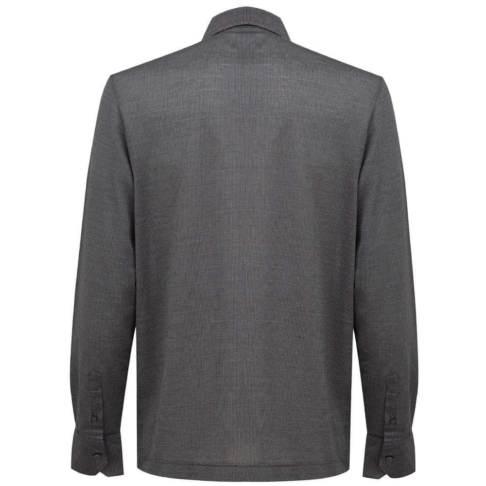 Canali Long Sleeve Gray Cotton Shirt
