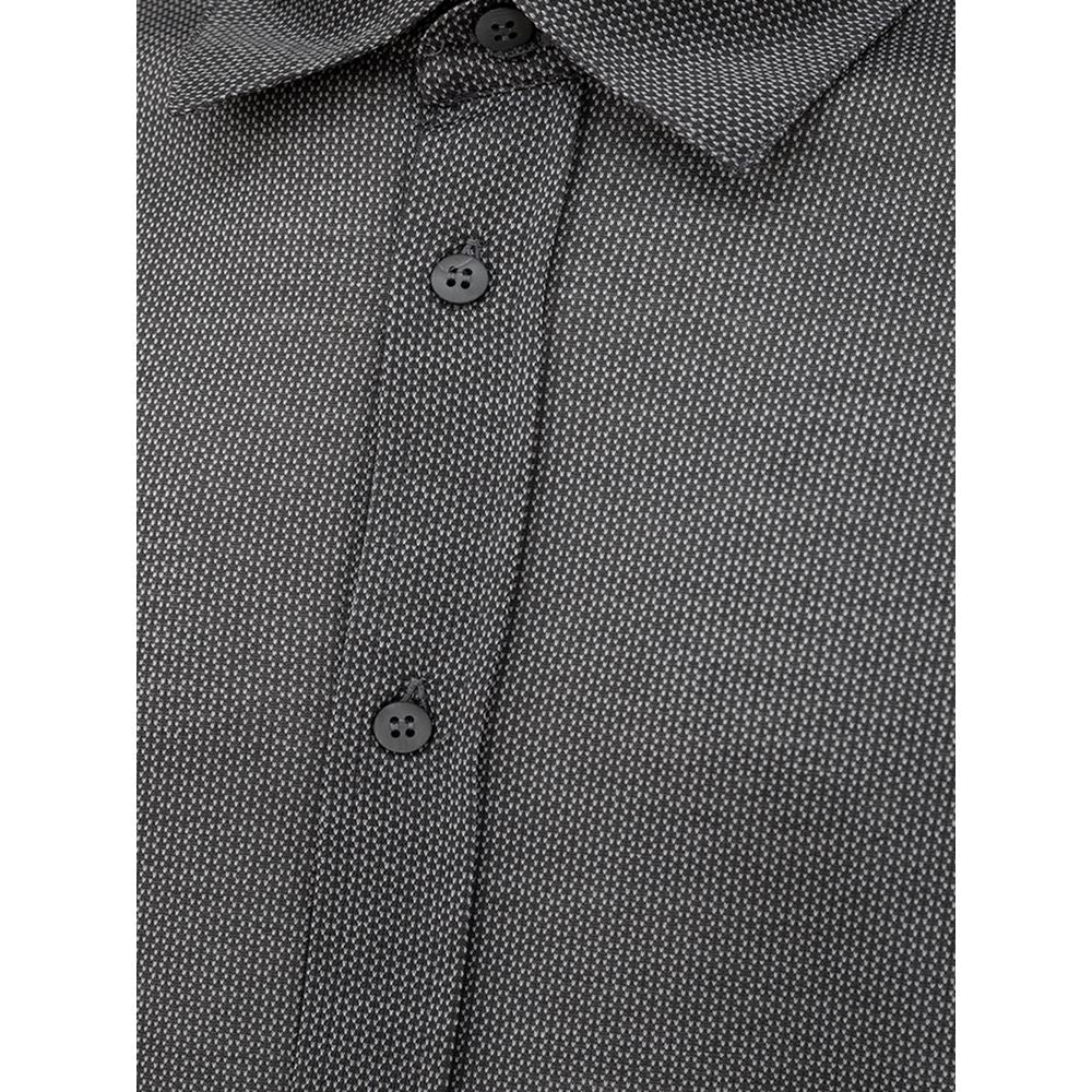 Canali Long Sleeve Gray Cotton Shirt