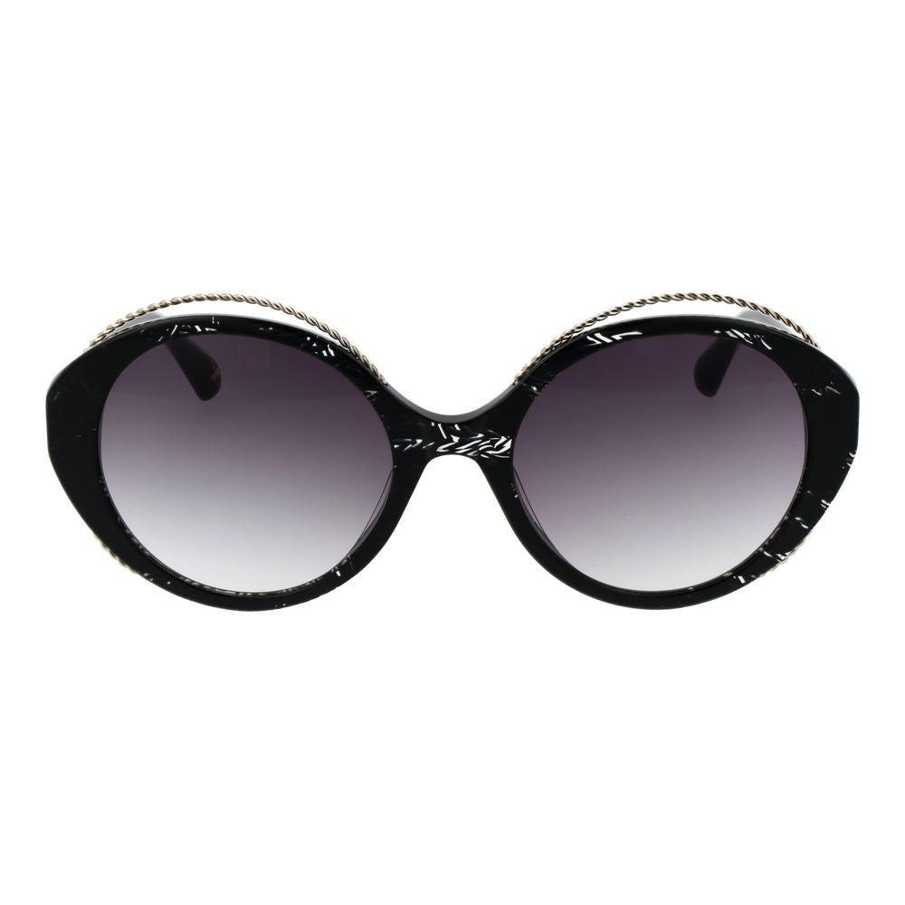 Christian Lacroix Women’s Sunglasses – Black Oval Frame, Grey Gradient Lenses
