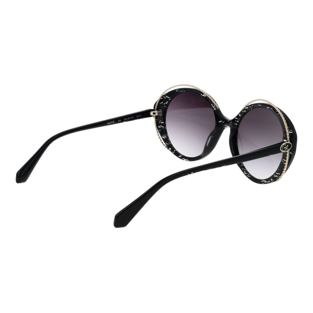 Christian Lacroix Women’s Sunglasses – Black Oval Frame, Grey Gradient Lenses