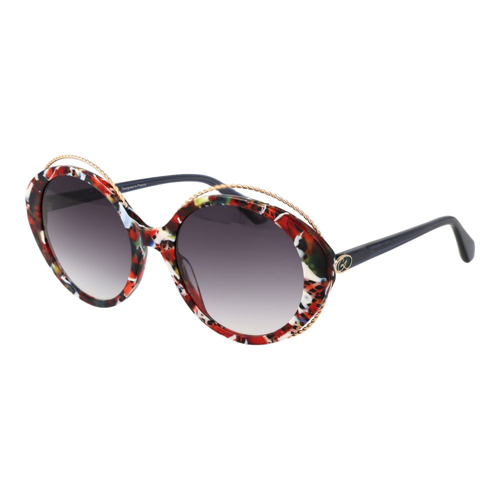 Christian Lacroix Women’s Multicolor Sunglasses – Oval Frame with Grey Mirrored Gradient Lenses, 54mm