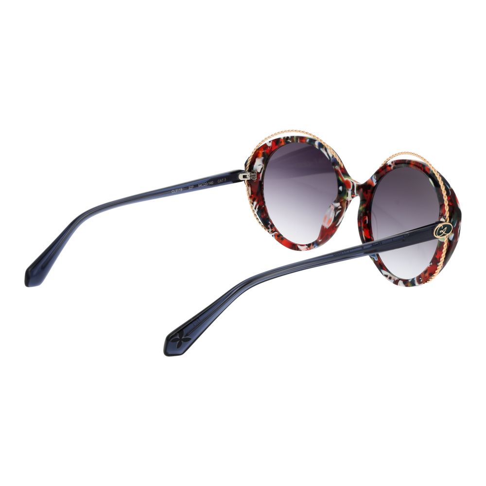 Christian Lacroix Women’s Multicolor Sunglasses – Oval Frame with Grey Mirrored Gradient Lenses, 54mm