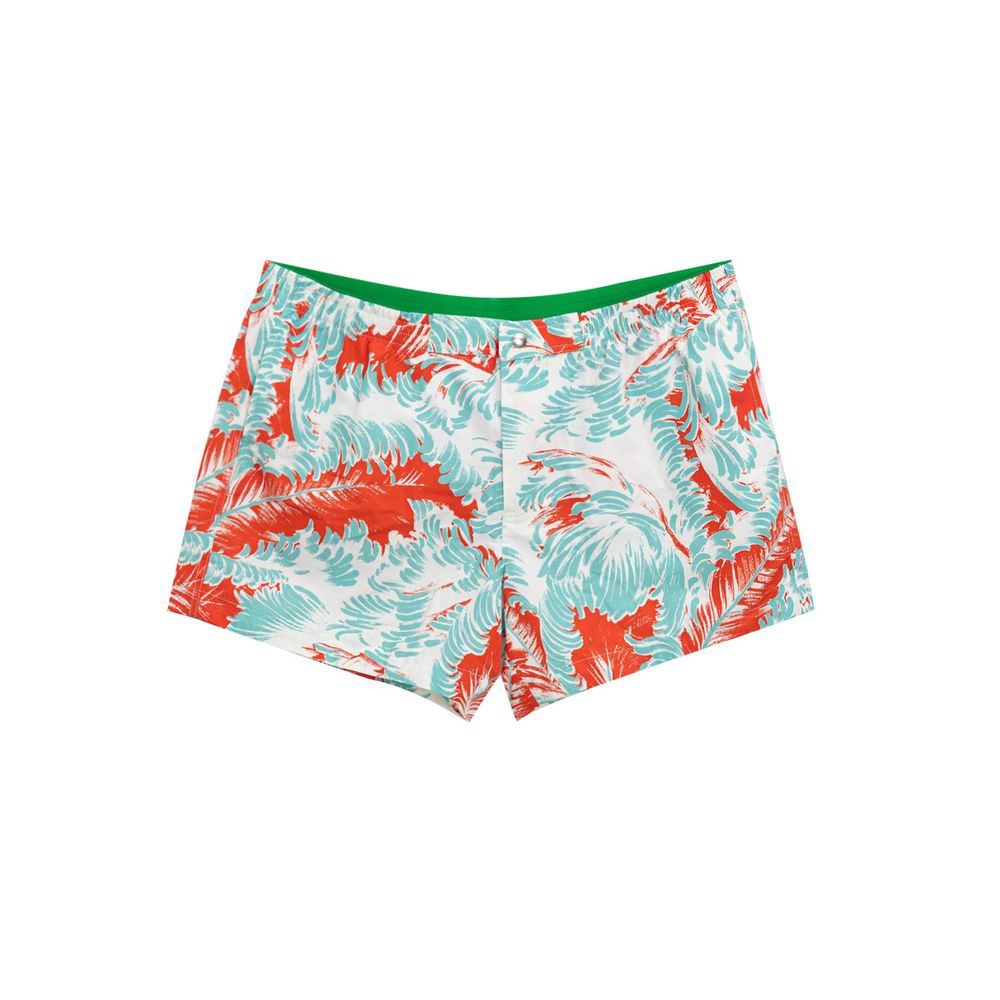 Bottega Veneta White Feather Print Swim Boxer