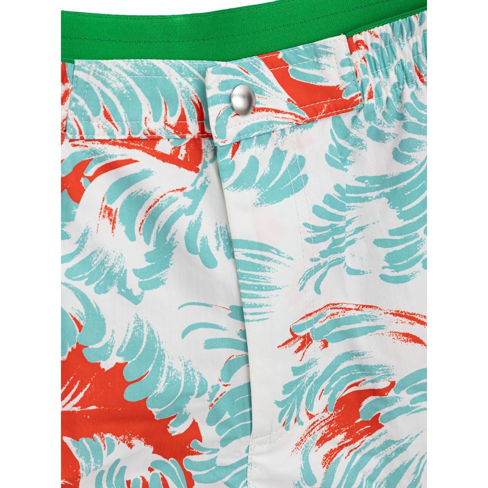 Bottega Veneta White Feather Print Swim Boxer