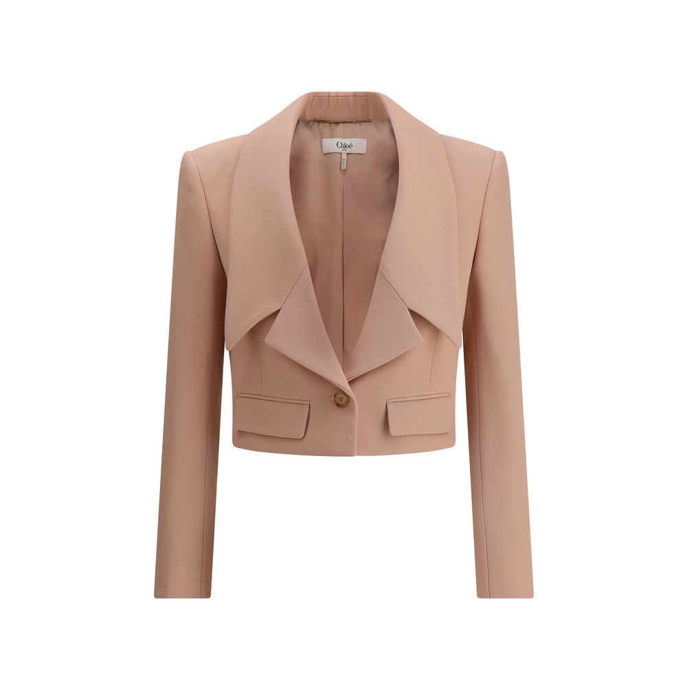 Chloé Wool Gabardine Cropped Blazer