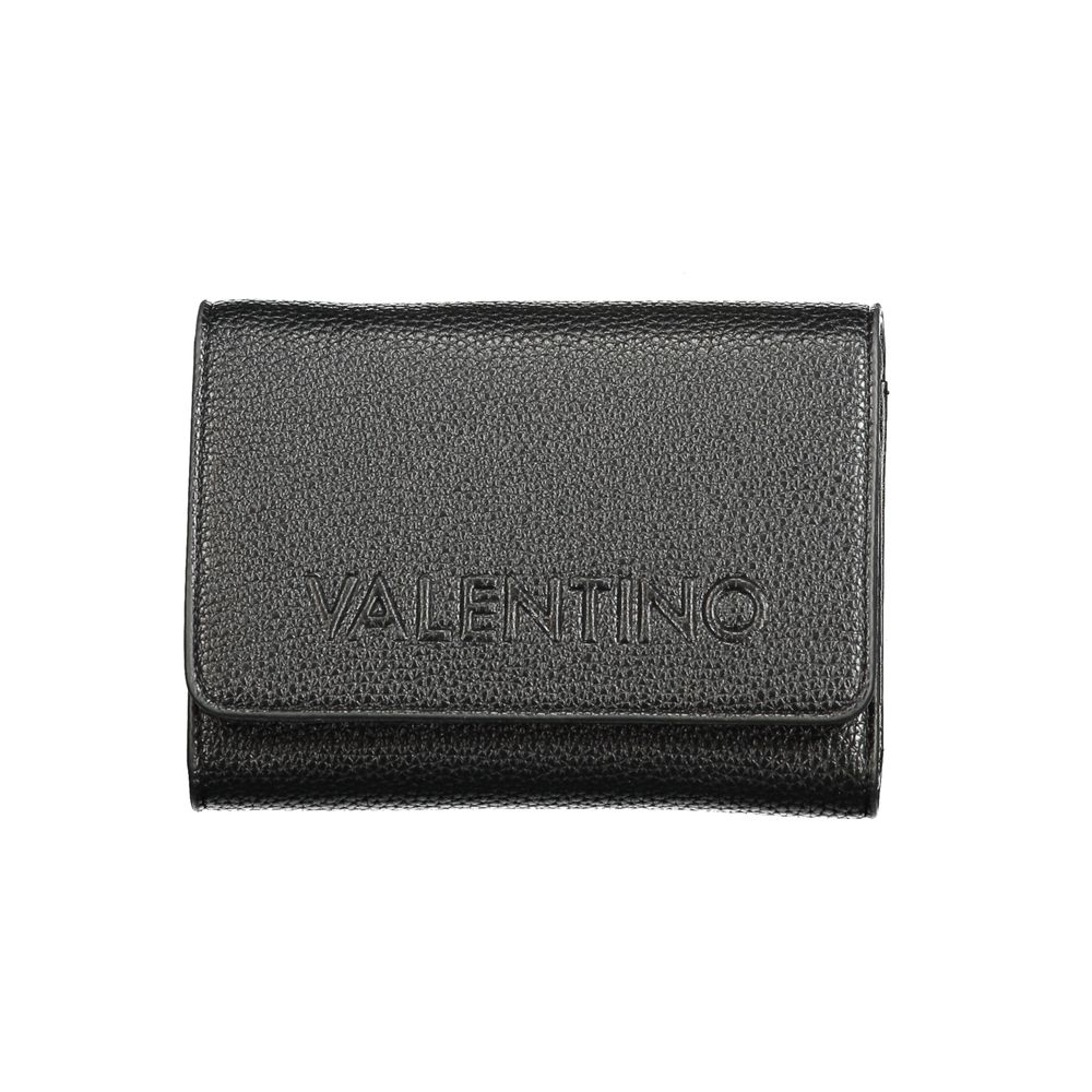 Valentino Bags Black Faux Leather Wallet with Coin Purse