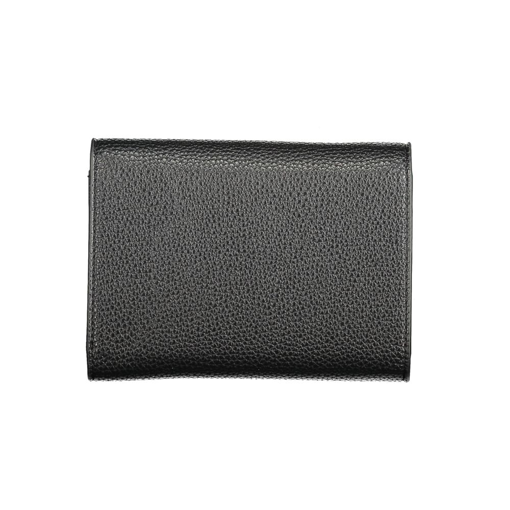 Valentino Bags Black Faux Leather Wallet with Coin Purse