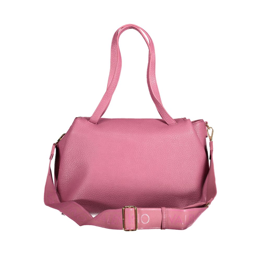 Mario Valentino Pink Leather Effect Handbag with Iconic Logo