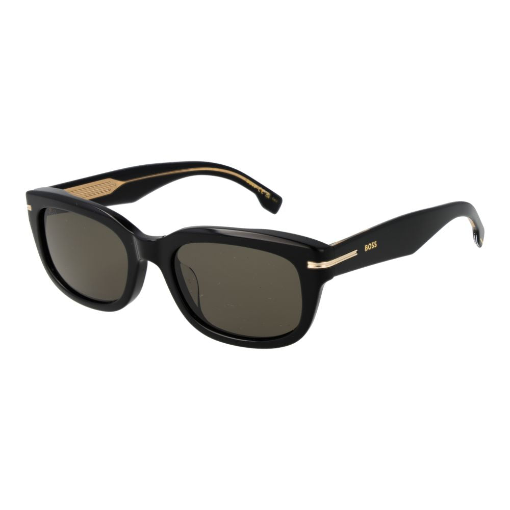 Hugo Boss Black Men’s Cat Eye Sunglasses – Black Frame with Grey Lenses, 53mm