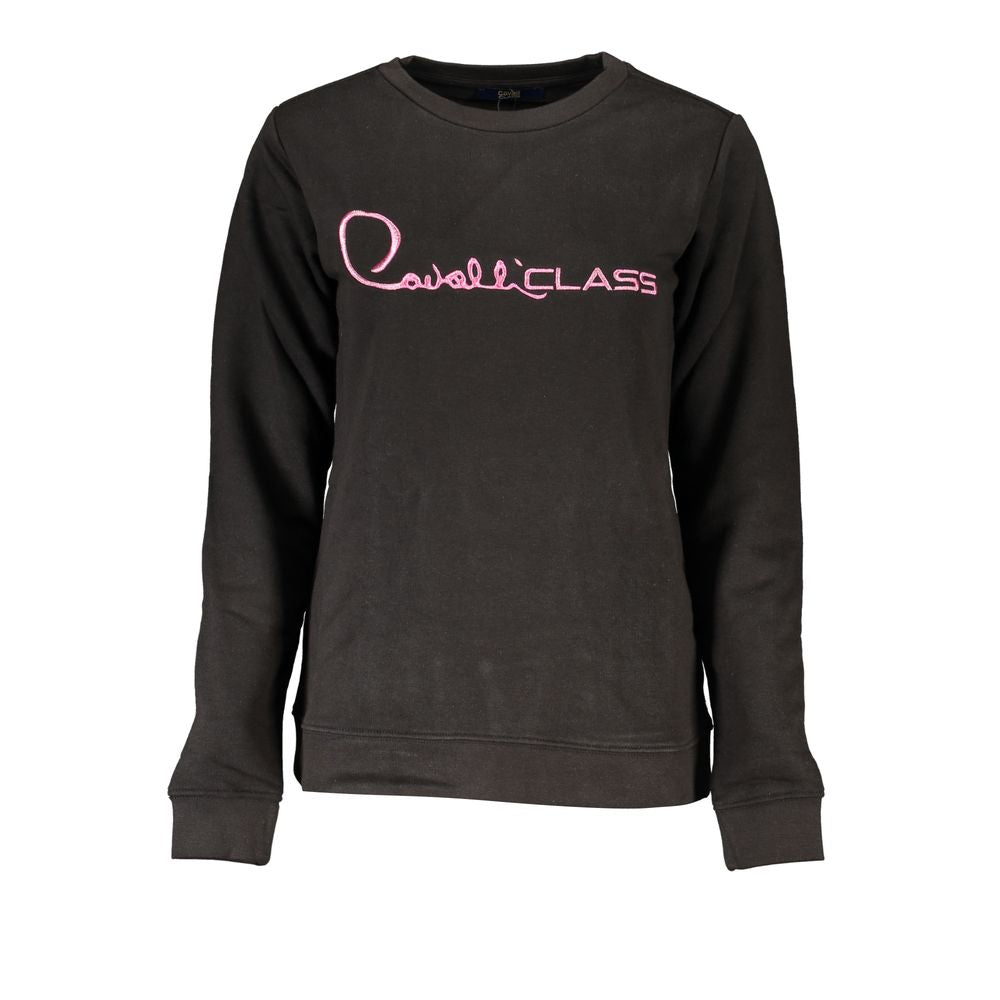 Cavalli Class Black Cotton Sweater - Timeless Elegance