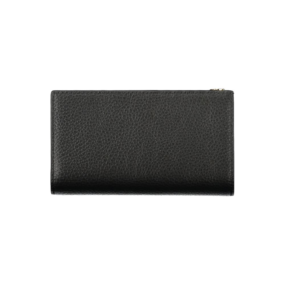 Coccinelle Black Leather Women Wallet - Metallic Soft Elegance