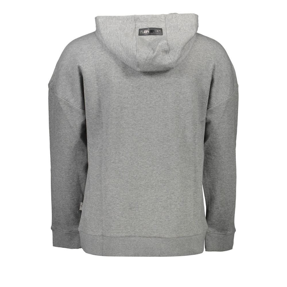 Plein Sport Grey Cotton Men's Hoodie Sweater