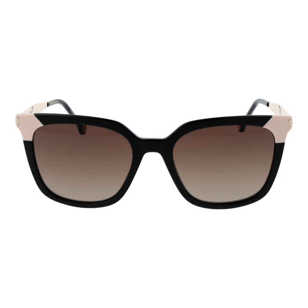 Carolina Herrera Women’s Sunglasses – Black Rectangle Frame with Brown Gradient Lenses, 53mm