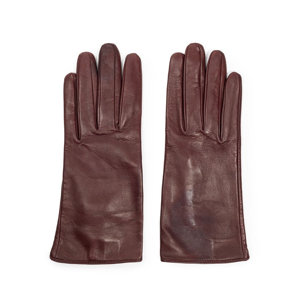 Dolce & Gabbana Burgundy Nappa Leather Gloves
