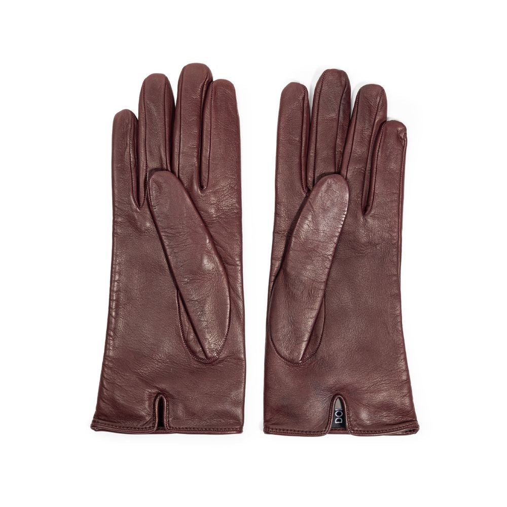 Dolce & Gabbana Burgundy Nappa Leather Gloves
