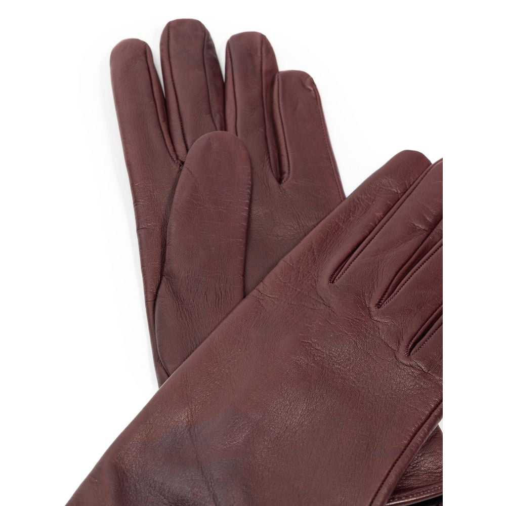 Dolce & Gabbana Burgundy Nappa Leather Gloves