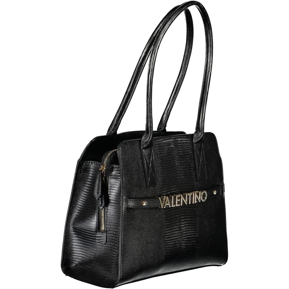 Valentino Bags Black Faux Leather Handbag with Shoulder Straps