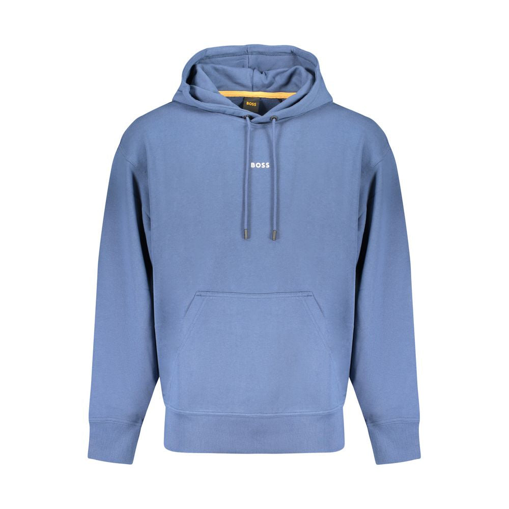 Hugo Boss Blue Cotton Sweater with Hood
